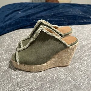 Olive Green Wedge Sandals
